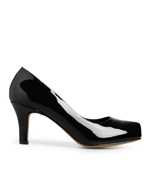 Zapatilla Negra Charol Lisa 350801